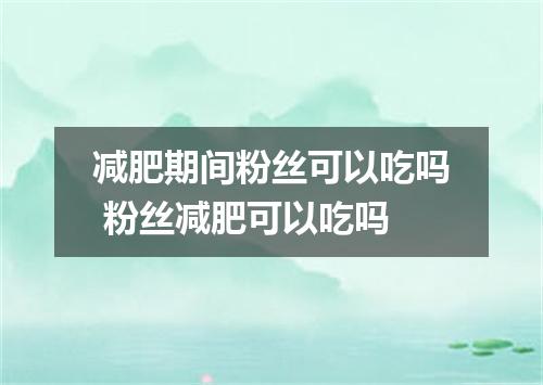 减肥期间粉丝可以吃吗 粉丝减肥可以吃吗