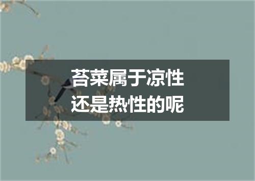 苔菜属于凉性还是热性的呢