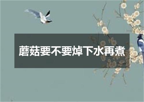 蘑菇要不要焯下水再煮