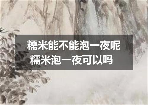 糯米能不能泡一夜呢 糯米泡一夜可以吗