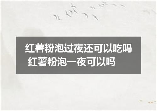 红薯粉泡过夜还可以吃吗 红薯粉泡一夜可以吗