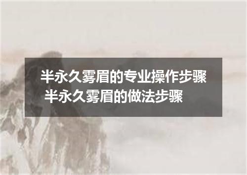 半永久雾眉的专业操作步骤 半永久雾眉的做法步骤