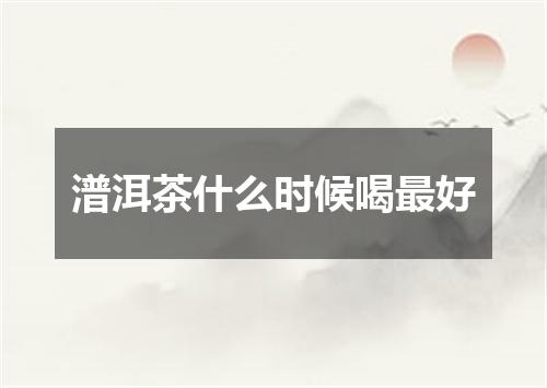 潽洱茶什么时候喝最好