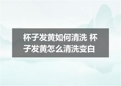 杯子发黄如何清洗 杯子发黄怎么清洗变白