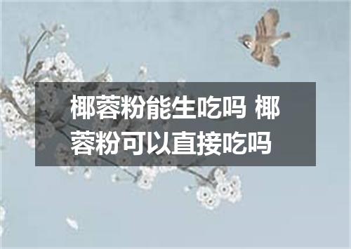 椰蓉粉能生吃吗 椰蓉粉可以直接吃吗