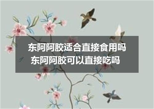 东阿阿胶适合直接食用吗 东阿阿胶可以直接吃吗