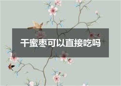 干蜜枣可以直接吃吗