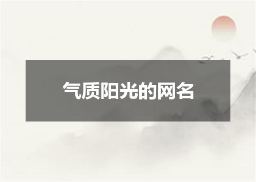 气质阳光的网名