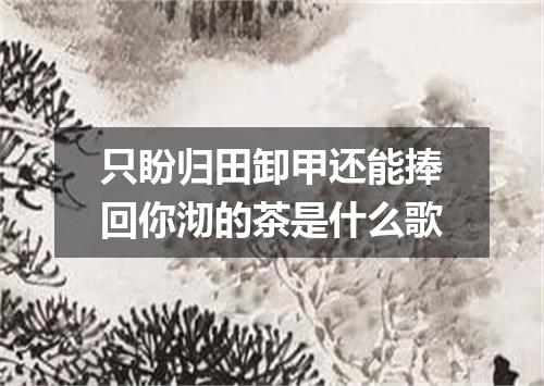 只盼归田卸甲还能捧回你沏的茶是什么歌