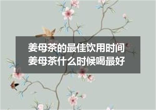 姜母茶的最佳饮用时间 姜母茶什么时候喝最好