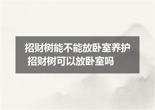 招财树能不能放卧室养护 招财树可以放卧室吗