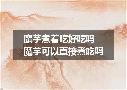 魔芋煮着吃好吃吗 魔芋可以直接煮吃吗