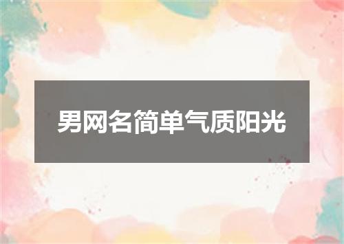 男网名简单气质阳光