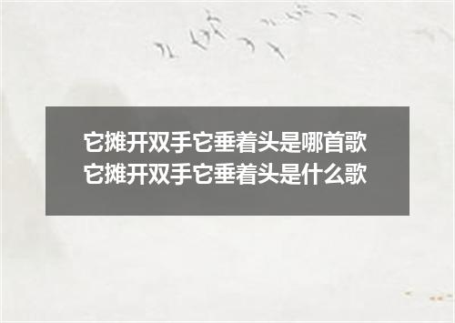 它摊开双手它垂着头是哪首歌 它摊开双手它垂着头是什么歌