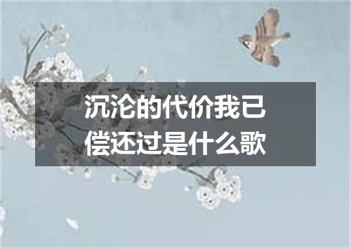沉沦的代价我已偿还过是什么歌