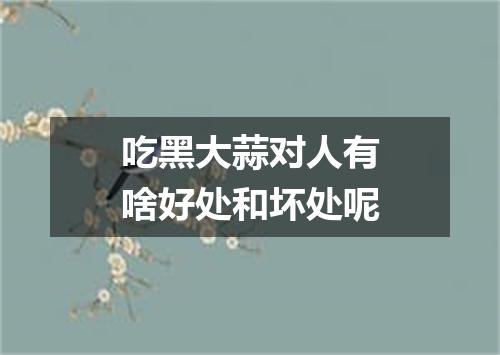吃黑大蒜对人有啥好处和坏处呢