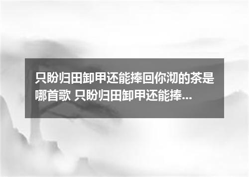 只盼归田卸甲还能捧回你沏的茶是哪首歌 只盼归田卸甲还能捧回你沏的茶是什么歌