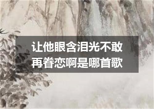 让他眼含泪光不敢再眷恋啊是哪首歌