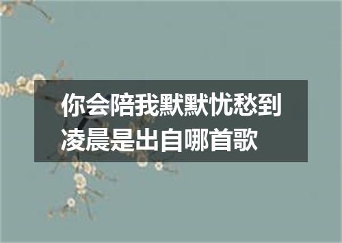 你会陪我默默忧愁到凌晨是出自哪首歌