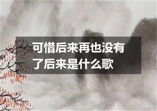 可惜后来再也没有了后来是什么歌