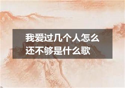 我爱过几个人怎么还不够是什么歌