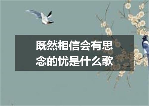 既然相信会有思念的忧是什么歌