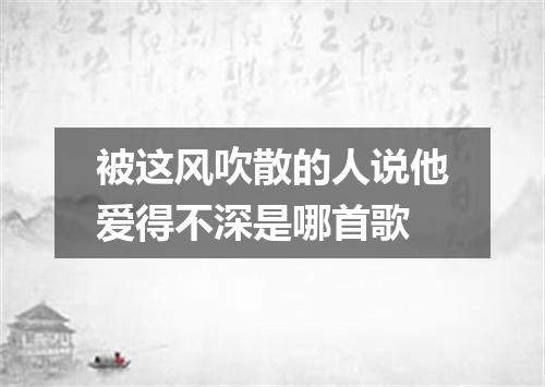 被这风吹散的人说他爱得不深是哪首歌