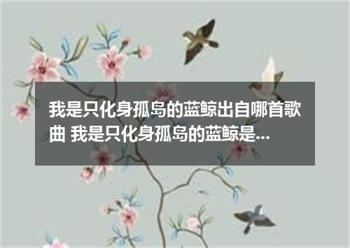 我是只化身孤岛的蓝鲸出自哪首歌曲 我是只化身孤岛的蓝鲸是什么歌