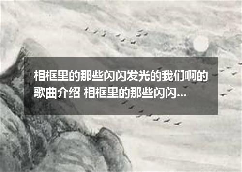 相框里的那些闪闪发光的我们啊的歌曲介绍 相框里的那些闪闪发光的我们啊是什么歌