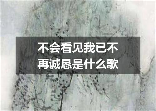 不会看见我已不再诚恳是什么歌