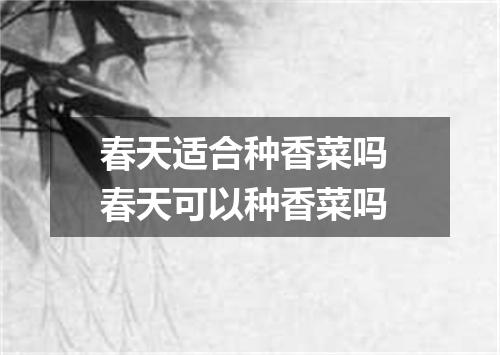 春天适合种香菜吗 春天可以种香菜吗