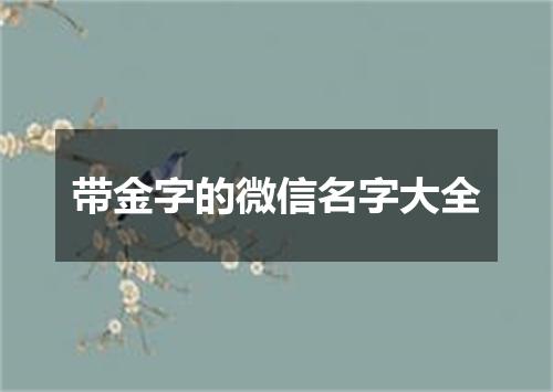 带金字的微信名字大全