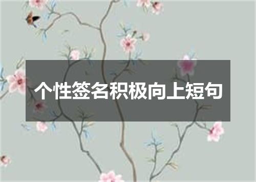 个性签名积极向上短句