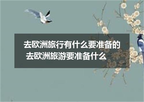 去欧洲旅行有什么要准备的 去欧洲旅游要准备什么