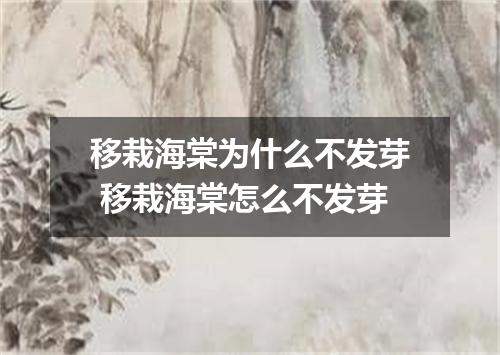 移栽海棠为什么不发芽 移栽海棠怎么不发芽