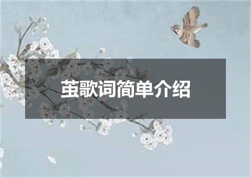 茧歌词简单介绍