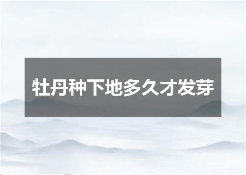 牡丹种下地多久才发芽