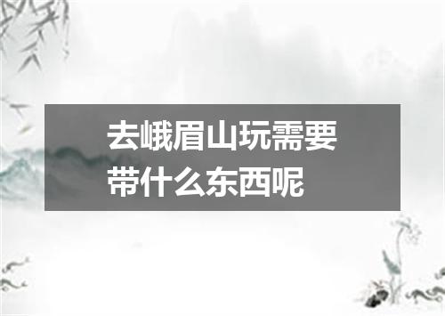 去峨眉山玩需要带什么东西呢