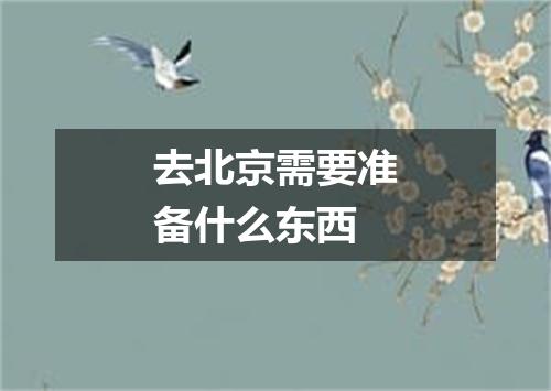 去北京需要准备什么东西