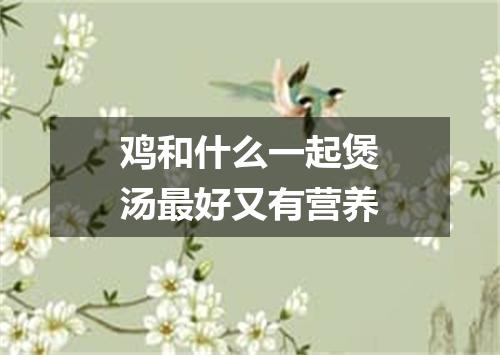 鸡和什么一起煲汤最好又有营养