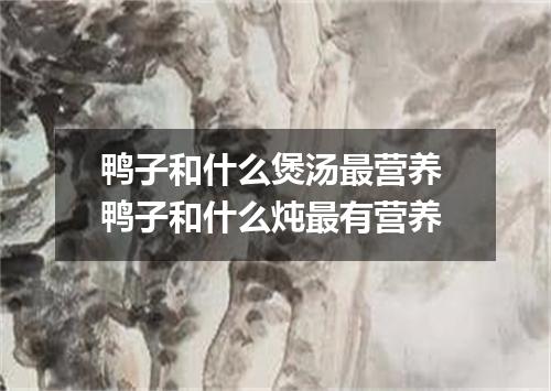 鸭子和什么煲汤最营养 鸭子和什么炖最有营养