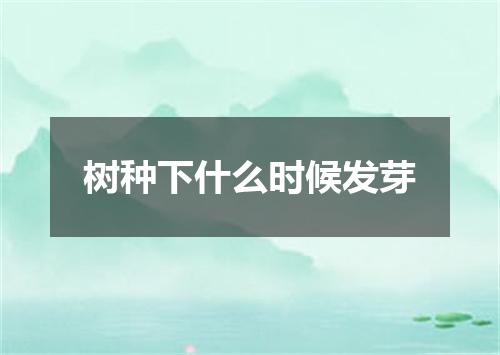 树种下什么时候发芽