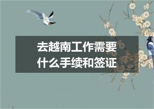 去越南工作需要什么手续和签证