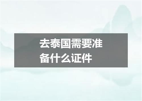 去泰国需要准备什么证件