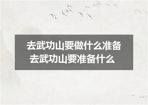 去武功山要做什么准备 去武功山要准备什么