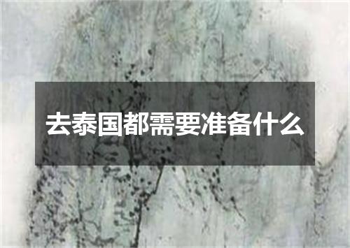 去泰国都需要准备什么