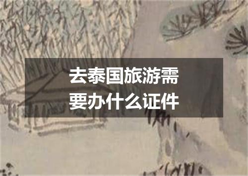 去泰国旅游需要办什么证件