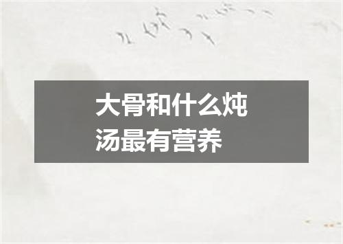 大骨和什么炖汤最有营养