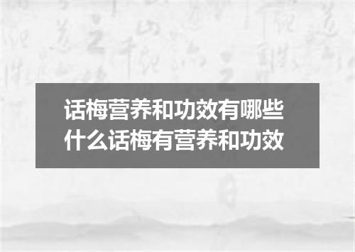 话梅营养和功效有哪些 什么话梅有营养和功效