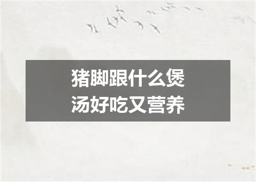 猪脚跟什么煲汤好吃又营养